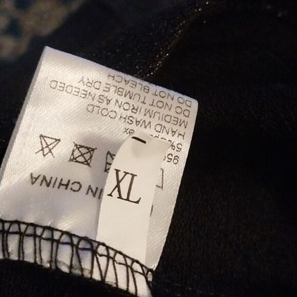 NWOT Women Black Metallic Long Sleeve Party Top Size XL - Picture 12 of 16